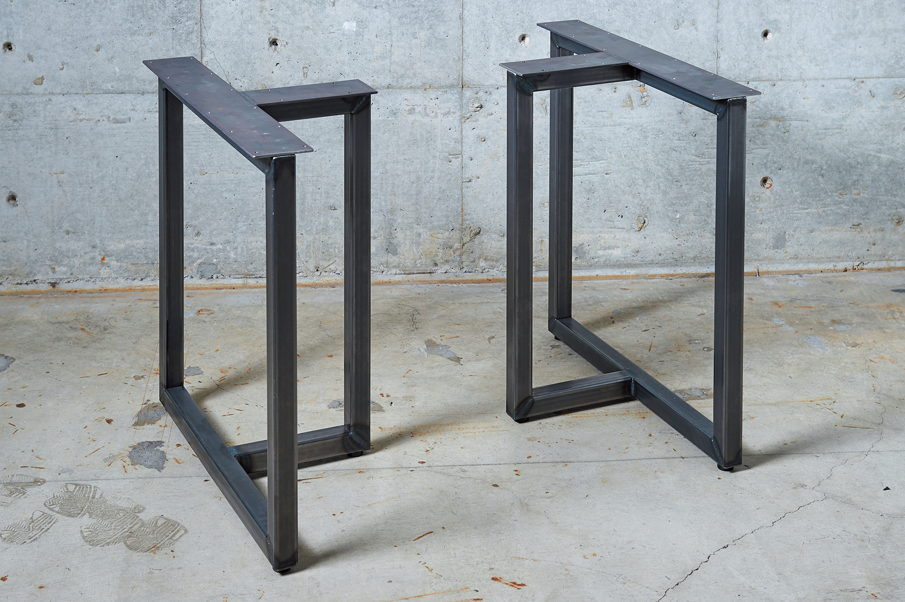 table iron legs double square 無塗装品