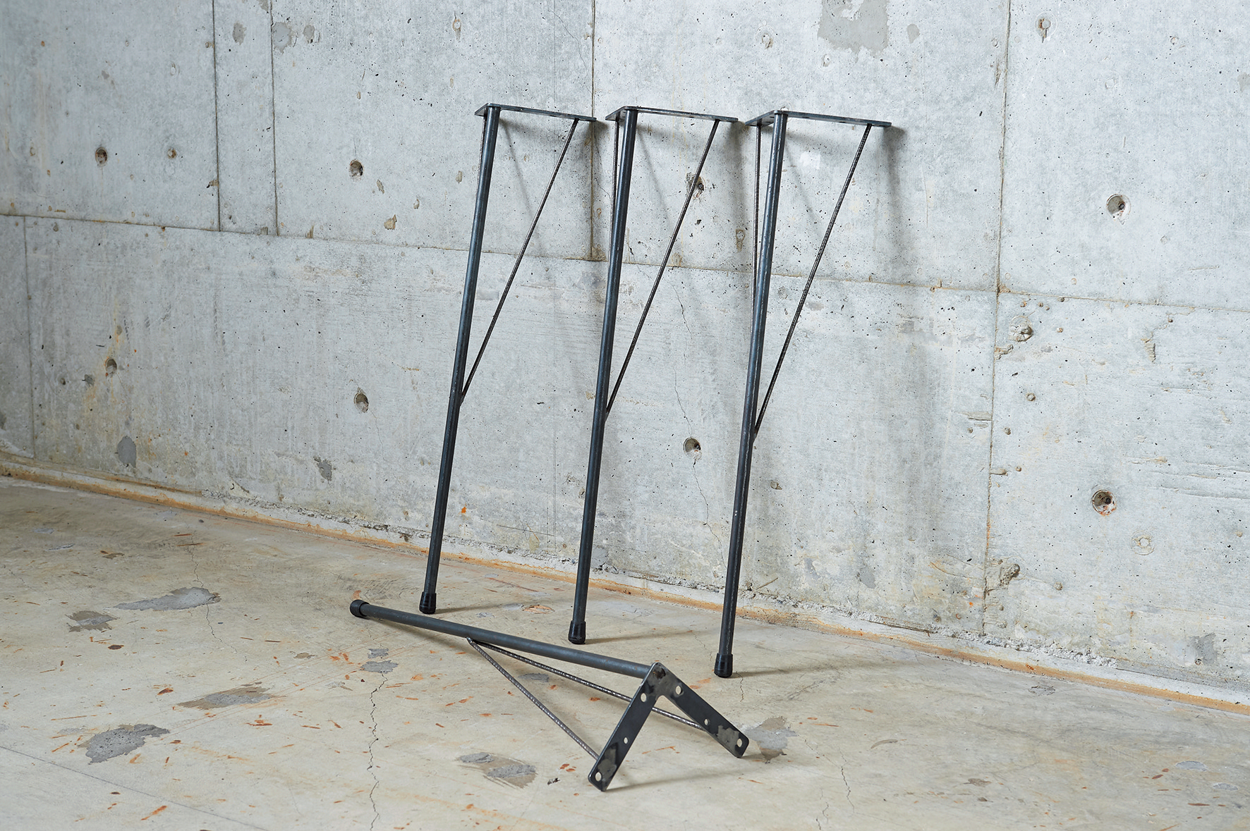 table iron legs double straight 無塗装品